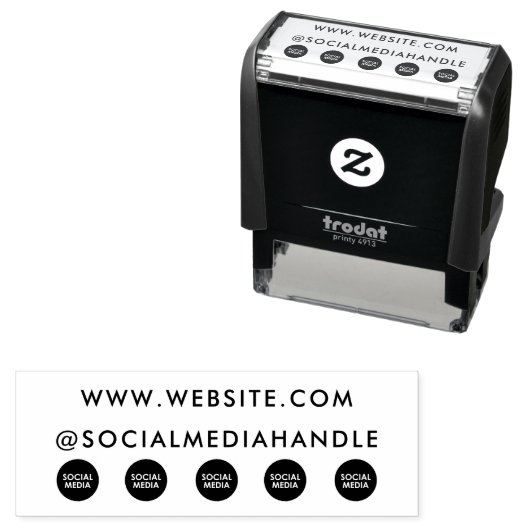 Website Social Media Icons Zakelijk Promotie Zelfinktende Stempel (In situ)