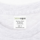 Website Square White Garment Care Instruction Size Labels (Aangebracht)