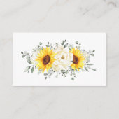 Website Sunflower Ivory Peony Wedding - Gegevens Informatiekaartje (Achterkant)