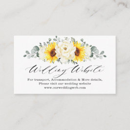 Website Sunflower Ivory Peony Wedding - Gegevens Informatiekaartje