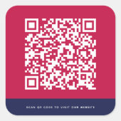 Website toevoegen QR-code Aangepaste contrastkleur Vierkante Sticker (Voorkant)