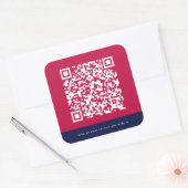 Website toevoegen QR-code Aangepaste contrastkleur Vierkante Sticker (Envelop)