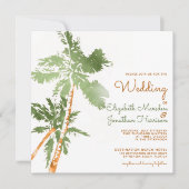 Website Tropisch koperpalm Trees Beach Wedding Kaart (Voorkant)