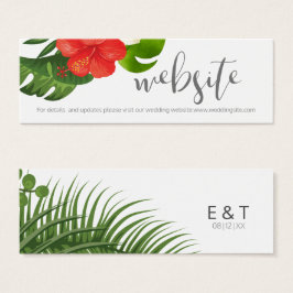 Website Tropische Floral Wedding Invoegen ID475 Mini Visitekaartjes