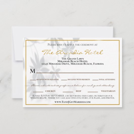 Website Tropische Schaduwopvang van Leaf Dinner RS RSVP Kaartje (Achterkant)