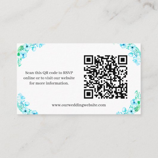 Website Turquoise Poppies en Ferns Boho Wedding Informatiekaartje (Achterkant)