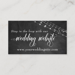 Website van Chalkboard en Fairy Lights Wedding Informatiekaartje
