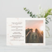 Website van Cream Tan Wedding Save The Date (Staand voorkant)