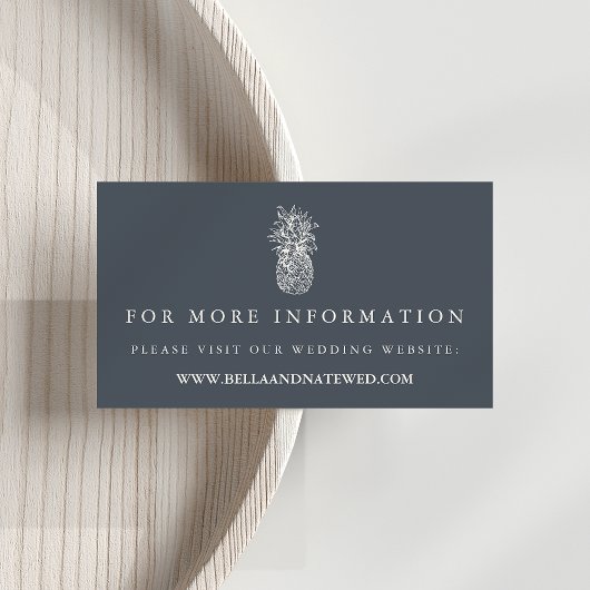 Website van de  ananasbruiloft informatiekaartje