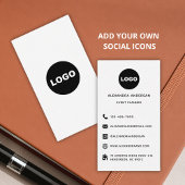 Website van de Black White Social Media Logo Visitekaartje