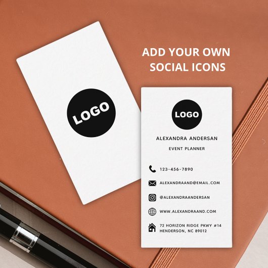 Website van de Black White Social Media Logo Visitekaartje