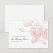 Website van de Elegant Botanical Floral Wedding RSVP Kaartje (Voorkant / Achterkant)