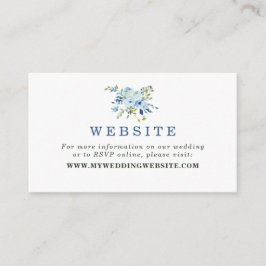 Website van de Elegant Light Blue Navy Floral Wedd Informatiekaartje