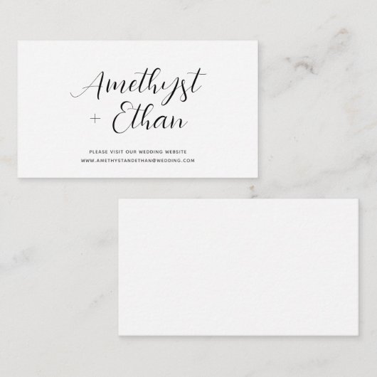 Website van de Elegant Modern Script Wedding Informatiekaartje (Voorkant / Achterkant)