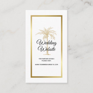 Website van de Elegant Tropical Gold Palm Tree Wed Informatiekaartje