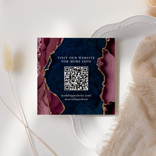 Website van de marine, Bourgogne en Gold Agate QR- Notitiekaartje