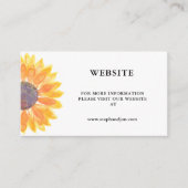 Website van de moderne Rustic Sunflower Wedding Informatiekaartje (Voorkant)