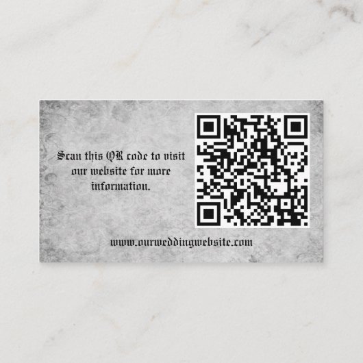 Website van de rode zijde en de zilverhuid van de  informatiekaartje (Achterkant)