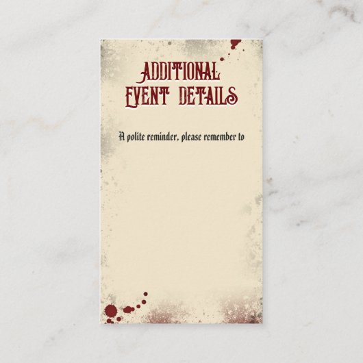 Website van Dracula's Castle Informatiekaartje (Achterkant)