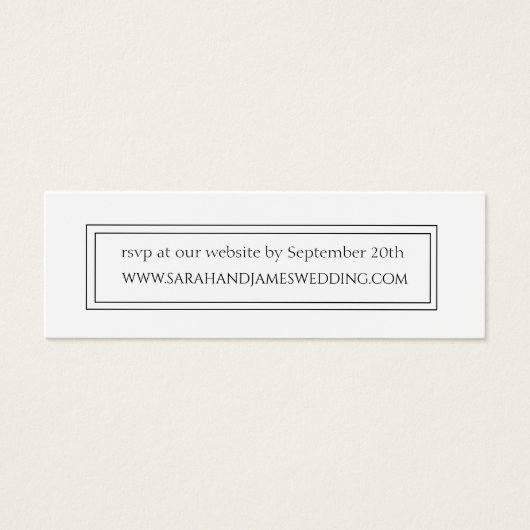 Website van Elegant Black and White Wedding Websit Mini Visitekaartjes (Voorkant)