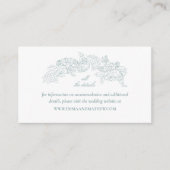 Website van Elegant Dusty Blue Wedding Informatiekaartje (Voorkant)