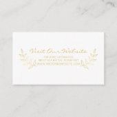 Website van Elegant Gold Laurels Wedding Informatiekaartje (Voorkant)