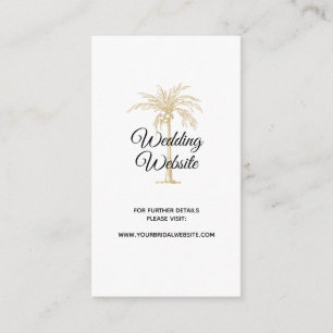 Website van Elegant Gold Palm Tree Wedding Informatiekaartje