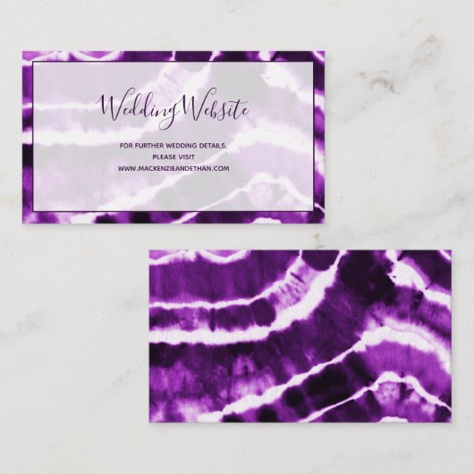 Website van Elegant Paarse Marble Tie Dye Wedding Informatiekaartje (Voorkant / Achterkant)