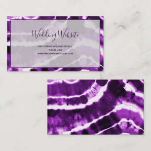 Website van Elegant Paarse Marble Tie Dye Wedding Informatiekaartje