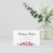 Website van Elegant Script Waterverf Floral Weddin Informatiekaartje (Staand voorkant)