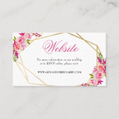 Website van Elegant Waterverf PInk Floral Wedding Visitekaartje (Voorkant)