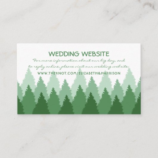 Website van Green Forest Range Woodland Wedding Informatiekaartje (Voorkant)