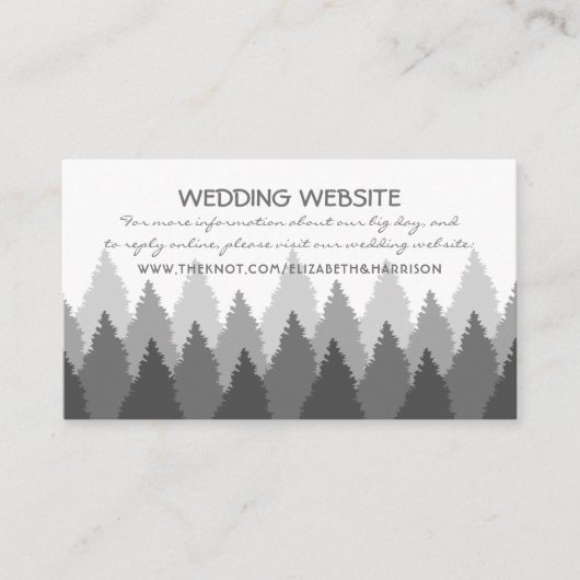 Website van Grey Forest Range Woodland Wedding Informatiekaartje (Voorkant)