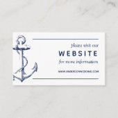 Website van het anchor bruiloft van het witte zeem informatiekaartje (Voorkant)