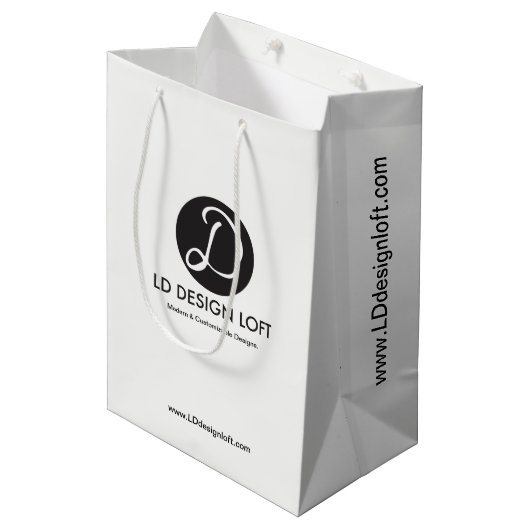  website van het Bedrijf Uw Logo Medium Cadeauzakje (Voorkant Gekanteld)