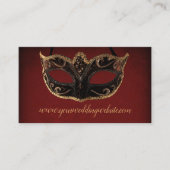 Website van het Rood- en Gold Masquerade Wedding Informatiekaartje (Voorkant)