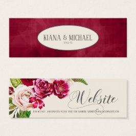 Website van het roos Burgundy/Cream Wedding ID584 Mini Visitekaartjes