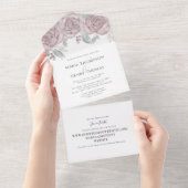 Website van het Roos Floral Wedding All In One Uitnodiging (Afscheurbaar)