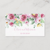 Website van het roze Floral Wedding Informatiekaartje (Achterkant)