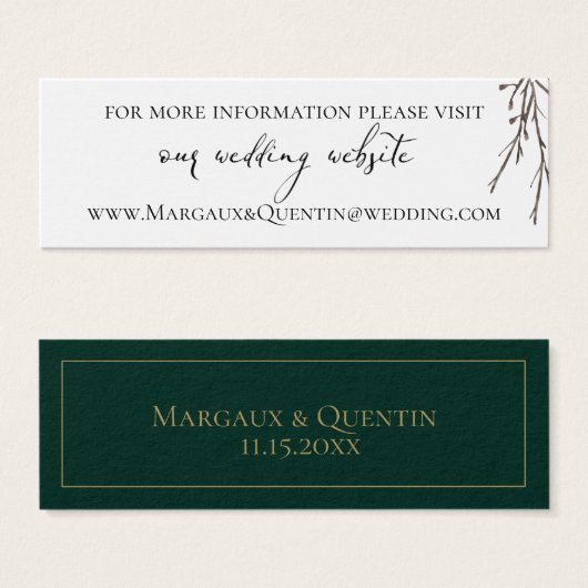 Website van het smaragdbos mini visitekaartjes (Voorkant /achterkant)