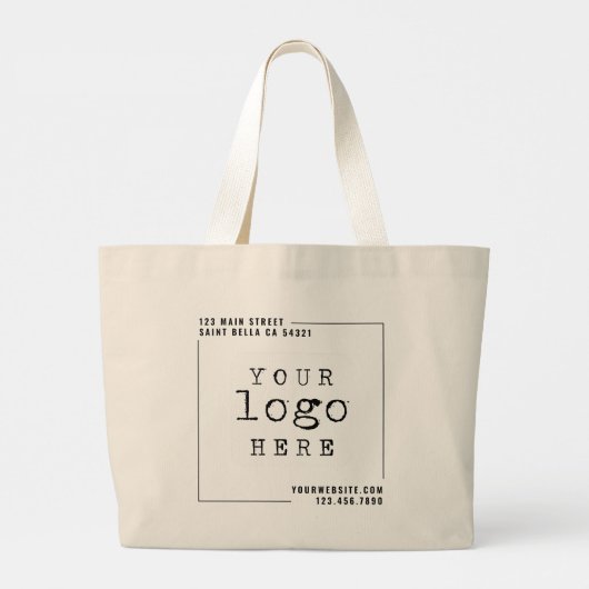Website van Modern Custom Business Company Logo Grote Tote Bag (Achterkant)