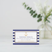 Website van Nautical Gold Anchor, Navy & Gold Wedd Informatiekaartje (Staand voorkant)