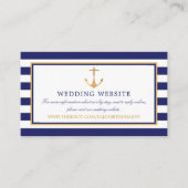 Website van Nautical Gold Anchor, Navy & Gold Wedd Informatiekaartje (Voorkant)