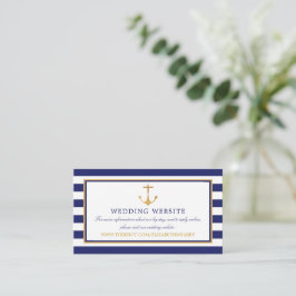 Website van Nautical Gold Anchor, Navy & Gold Wedd Informatiekaartje