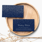 Website van Navy Blue en Glam Silver Confetti Wedd Informatiekaartje