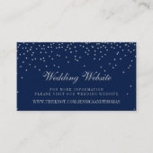 Website van Navy Blue en Glam Silver Confetti Wedd Informatiekaartje (Voorkant)