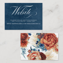 Website van Navy Blue en Terracotta Floral Wedding