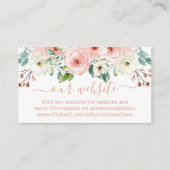 Website van Peach White Floral Wedding Informatiekaartje (Voorkant)