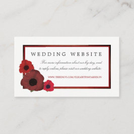 Website van Red Poppies en Burlap Wedding Informatiekaartje
