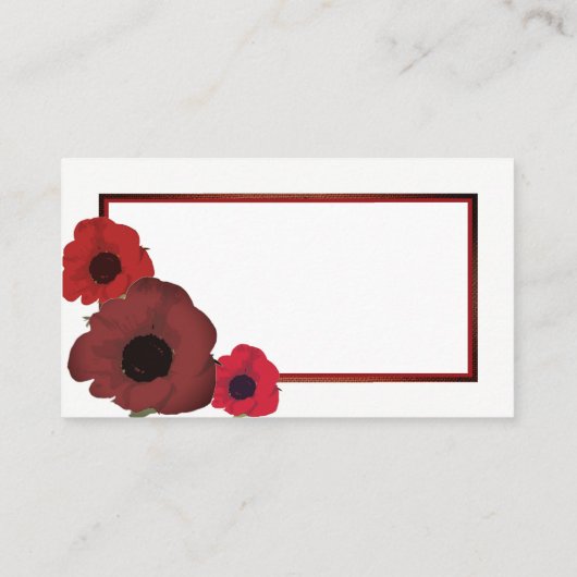 Website van Red Poppies en Burlap Wedding Informatiekaartje (Achterkant)